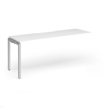 Connex Goal-Post 1800 x 600 x 725mm Single Add On Bay - Silver Frame / White Top - GCO186-AB-S-WH
