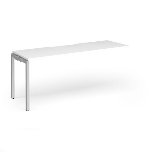 Connex Goal-Post 1800 x 600 x 725mm Single Add On Bay - Silver Frame / White Top - GCO186-AB-S-WH