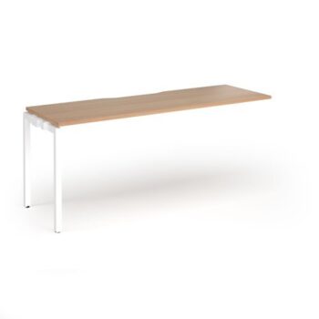 Connex Goal-Post 1800 x 600 x 725mm Single Add On Bay - White Frame / Beech Top - GCO186-AB-WH-B