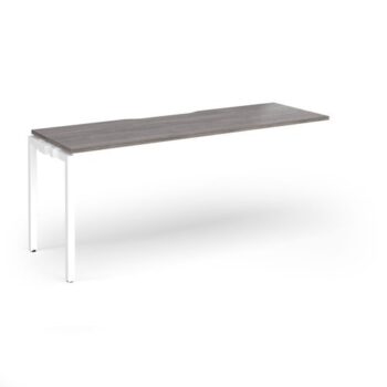 Connex Goal-Post 1800 x 600 x 725mm Single Add On Bay - White Frame / Grey Oak Top - GCO186-AB-WH-GO