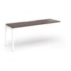 Connex Goal-Post 1800 x 600 x 725mm Single Add On Bay - White Frame / Walnut Top - GCO186-AB-WH-W