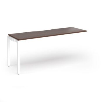 Connex Goal-Post 1800 x 600 x 725mm Single Add On Bay - White Frame / Walnut Top - GCO186-AB-WH-W