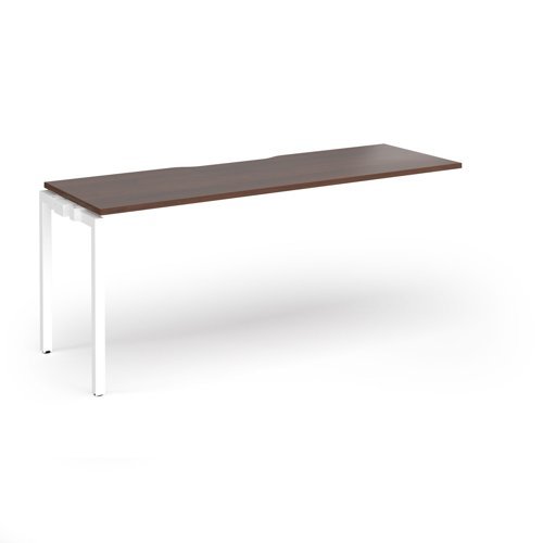 Connex Goal-Post 1800 x 600 x 725mm Single Add On Bay - White Frame / Walnut Top - GCO186-AB-WH-W