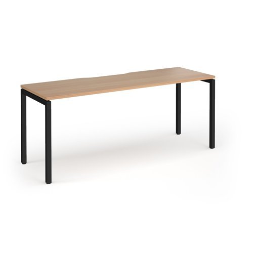 Connex Goal-Post 1800 x 600 x 725mm Single Desk - Black Frame / Beech Top - GCO186-K-B