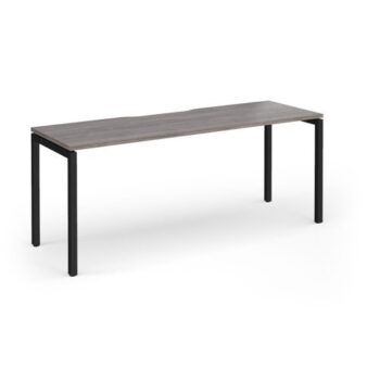 Connex Goal-Post 1800 x 600 x 725mm Single Desk - Black Frame / Grey Oak Top - GCO186-K-GO