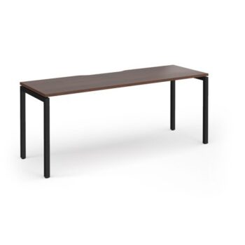Connex Goal-Post 1800 x 600 x 725mm Single Desk - Black Frame / Walnut Top - GCO186-K-W