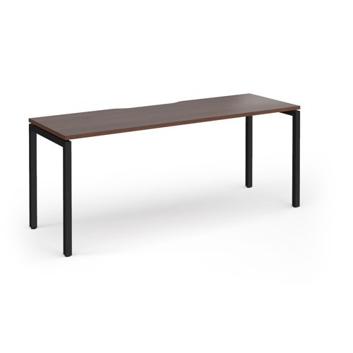 Connex Goal-Post 1800 x 600 x 725mm Single Desk - Black Frame / Walnut Top - GCO186-K-W