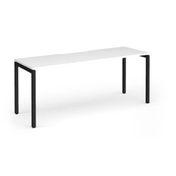 Connex Goal-Post 1800 x 600 x 725mm Single Desk - Black Frame / White Top - GCO186-K-WH
