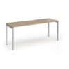 Connex Goal-Post 1800 x 600 x 725mm Single Desk - Silver Frame / Kendal Oak Top - GCO186-S-KO