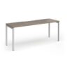 Connex Goal-Post 1800 x 600 x 725mm Single Desk - Silver Frame / Nebraska Oak Top - GCO186-S-NO