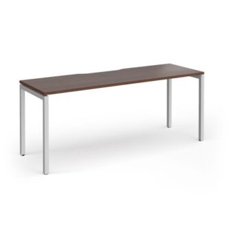 Connex Goal-Post 1800 x 600 x 725mm Single Desk - Silver Frame / Walnut Top - GCO186-S-W