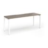 Connex Goal-Post 1800 x 600 x 725mm Single Desk - White Frame / Nebraska Oak Top - GCO186-WH-NO
