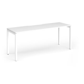 Connex Goal-Post 1800 x 600 x 725mm Single Desk - White Frame / White Top - GCO186-WH-WH