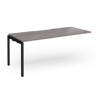 Connex Goal-Post 1800 X 800 x 725mm Single Add On Bay - Black Frame / Grey Oak Top - GCO188-AB-K-GO