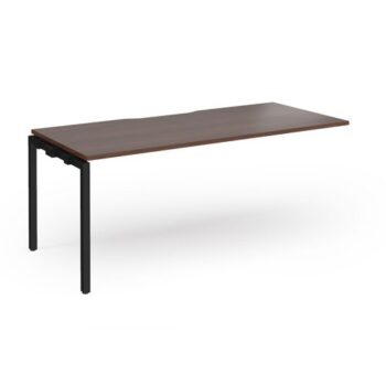 Connex Goal-Post 1800 X 800 x 725mm Single Add On Bay - Black Frame / Walnut Top - GCO188-AB-K-W