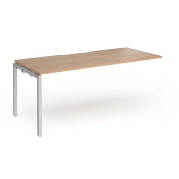 Connex Goal-Post 1800 X 800 x 725mm Single Add On Bay - Silver Frame / Beech Top - GCO188-AB-S-B