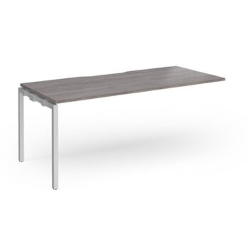 Connex Goal-Post 1800 X 800 x 725mm Single Add On Bay - Silver Frame / Grey Oak Top - GCO188-AB-S-GO