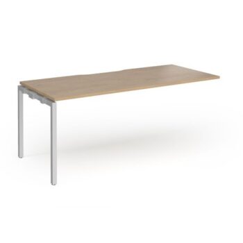 Connex Goal-Post 1800 X 800 x 725mm Single Add On Bay - Silver Frame / Kendal Oak Top - GCO188-AB-S-KO
