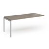 Connex Goal-Post 1800 X 800 x 725mm Single Add On Bay - Silver Frame / Nebraska Oak Top - GCO188-AB-S-NO