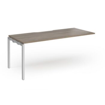 Connex Goal-Post 1800 X 800 x 725mm Single Add On Bay - Silver Frame / Nebraska Oak Top - GCO188-AB-S-NO
