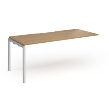 Connex Goal-Post 1800 X 800 x 725mm Single Add On Bay - Silver Frame / Oak Top - GCO188-AB-S-O