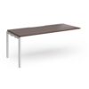 Connex Goal-Post 1800 X 800 x 725mm Single Add On Bay - Silver Frame / Walnut Top - GCO188-AB-S-W