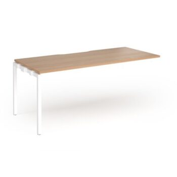Connex Goal-Post 1800 X 800 x 725mm Single Add On Bay - White Frame / Beech Top - GCO188-AB-WH-B