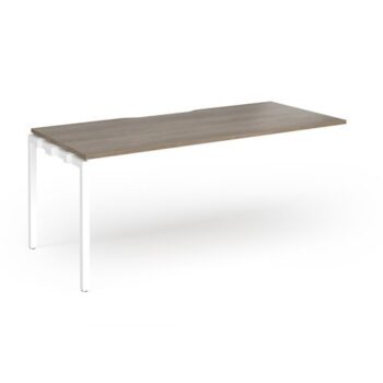 Connex Goal-Post 1800 X 800 x 725mm Single Add On Bay - White Frame / Nebraska Oak Top - GCO188-AB-WH-NO