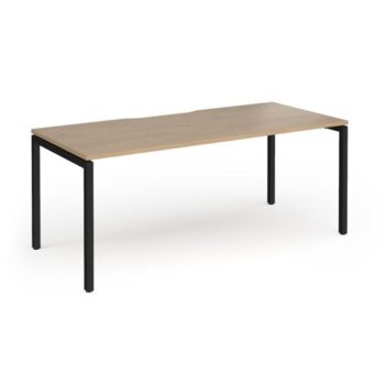 Connex Goal-Post 1800 X 800 x 725mm Single Desk - Black Frame / Kendal Oak Top - GCO188-K-KO