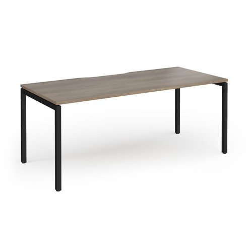 Connex Goal-Post 1800 X 800 x 725mm Single Desk - Black Frame / Nebraska Oak Top - GCO188-K-NO