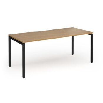 Connex Goal-Post 1800 X 800 x 725mm Single Desk - Black Frame / Oak Top - GCO188-K-O