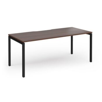 Connex Goal-Post 1800 X 800 x 725mm Single Desk - Black Frame / Walnut Top - GCO188-K-W