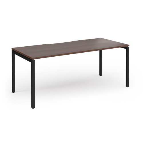 Connex Goal-Post 1800 X 800 x 725mm Single Desk - Black Frame / Walnut Top - GCO188-K-W