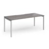 Connex Goal-Post 1800 X 800 x 725mm Single Desk - Silver Frame / Grey Oak Top - GCO188-S-GO