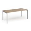 Connex Goal-Post 1800 X 800 x 725mm Single Desk - Silver Frame / Kendal Oak Top - GCO188-S-KO