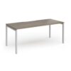 Connex Goal-Post 1800 X 800 x 725mm Single Desk - Silver Frame / Nebraska Oak Top - GCO188-S-NO