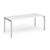 Connex Goal-Post 1800 X 800 x 725mm Single Desk - Silver Frame / White Top - GCO188-S-WH