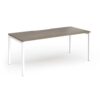 Connex Goal-Post 1800 X 800 x 725mm Single Desk - White Frame / Nebraska Oak Top - GCO188-WH-NO