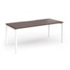 Connex Goal-Post 1800 X 800 x 725mm Single Desk - White Frame / Walnut Top - GCO188-WH-W