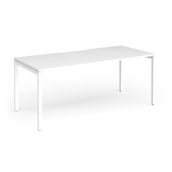 Connex Goal-Post 1800 X 800 x 725mm Single Desk - White Frame / White Top - GCO188-WH-WH