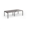Connex Goal-Post 2400 x 1200 x 725mm Back to Back Desk ( 4 x 1200mm ) - Black Frame / Grey Oak Top - GCO2412-K-GO