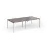 Connex Goal-Post 2400 x 1200 x 725mm Back to Back Desk ( 4 x 1200mm ) - Silver Frame / Grey Oak Top - GCO2412-S-GO