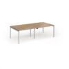 Connex Goal-Post 2400 x 1200 x 725mm Back to Back Desk ( 4 x 1200mm ) - Silver Frame / Oak Top - GCO2412-S-O