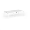 Connex Goal-Post 2400 x 1200 x 725mm Back to Back Desk ( 4 x 1200mm ) - White Frame / White Top - GCO2412-WH-WH