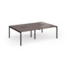 Connex Goal-Post 2400 x 1600 x 725mm Back to Back Desk ( 4 x 1200mm ) - Black Frame / Walnut Top - GCO2416-K-W