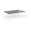 Connex Goal-Post 2400 x 1600 x 725mm Back to Back Desk ( 4 x 1200mm ) - White Frame / Grey Oak Top - GCO2416-WH-GO