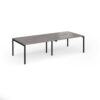 Connex Goal-Post 2800 x 1200 x 725mm Back to Back Desk ( 4 x 1400mm ) - Black Frame / Grey Oak Top - GCO2812-K-GO