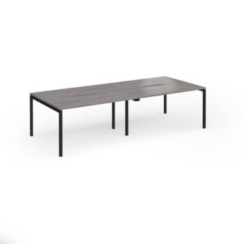 Connex Goal-Post 2800 x 1200 x 725mm Back to Back Desk ( 4 x 1400mm ) - Black Frame / Grey Oak Top - GCO2812-K-GO