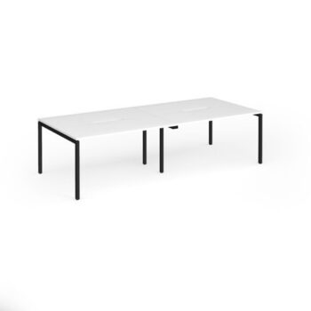 Connex Goal-Post 2800 x 1200 x 725mm Back to Back Desk ( 4 x 1400mm ) - Black Frame / White Top - GCO2812-K-WH