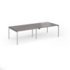 Connex Goal-Post 2800 x 1200 x 725mm Back to Back Desk ( 4 x 1400mm ) - Silver Frame / Grey Oak Top - GCO2812-S-GO